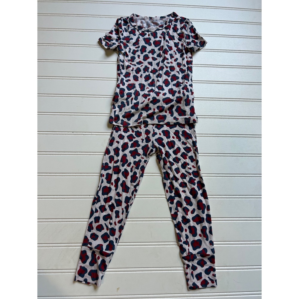Posh Peanut Liberty Grace Classic Pajama Set 2T Red Navy Leopard Bamboo PJ Set